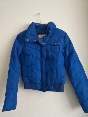Hollister Bright Blue Puffer Jacket